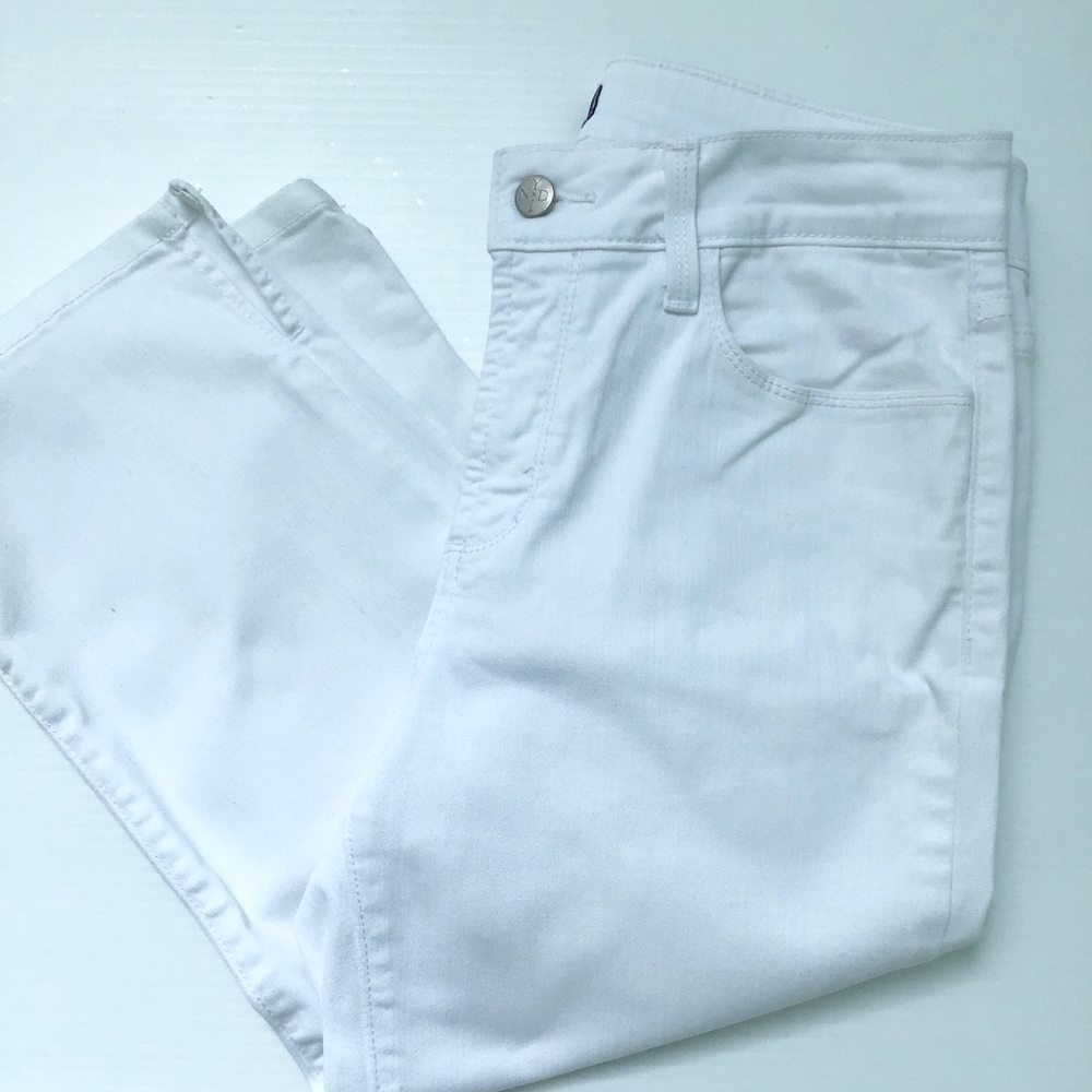 NYDJ Jeans Crop Lift & Tuck with Side Slits white ankle Womens size 6P